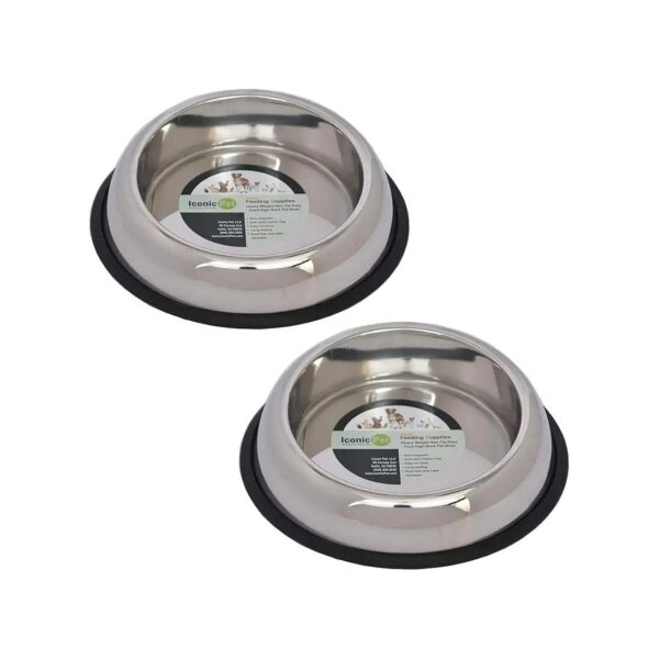 1 Cup Heavy Weight Pet Bowl with High Back and Non-Skid Rubber Base for Easy Feeding