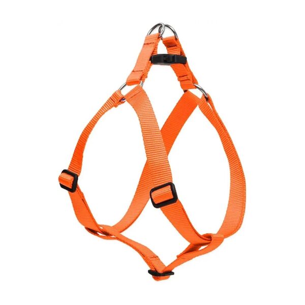 1 Inch Wide Blaze Orange Nylon Wraparound Harness for Comfortable Medium Dogs