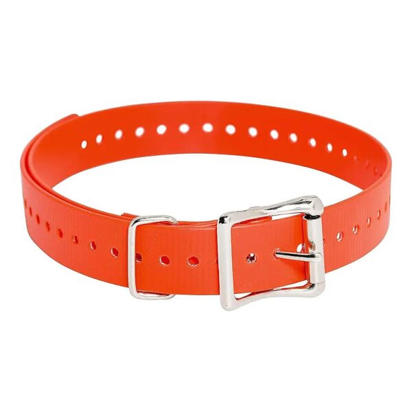 1 Inch Wide Dog Collar Strap with 46 Tightly Spaced Holes for a Secure Fit in Orange