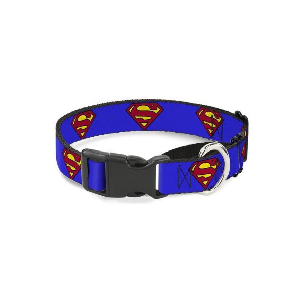 1 Inch Wide Martingale Dog Collar for Small to Medium Breed Dogs Superman Shield