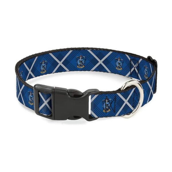 1 Inch Wide Polyester Dog Collar with Plastic Buckle and Harry Potter Ravenclaw Crest