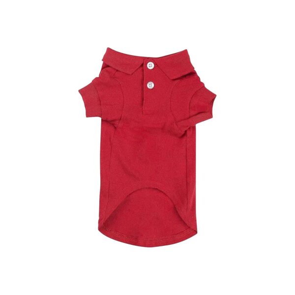 100% Cotton Medium Dog Shirt with Two-Button Collar Tomato Red Color