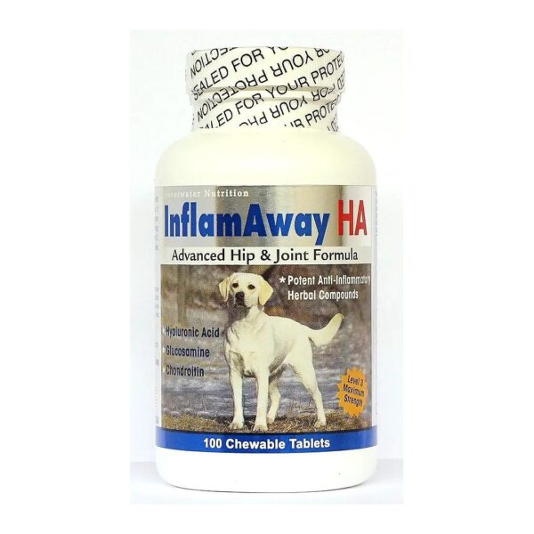 100 Count Capsules of Hyaluronic Acid, Glucosamine, and Chondroitin for Dogs