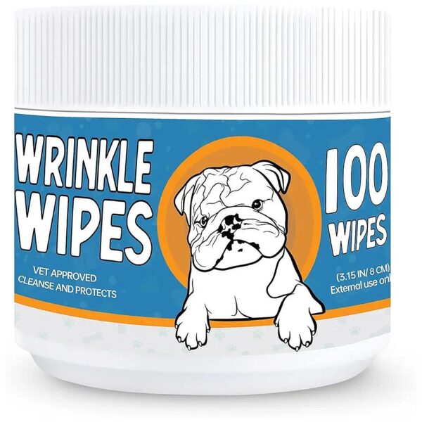 100 Count Wrinkle Wipes for Dogs with Natural Soothing Ingredients