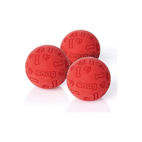 100% Natural Rubber Dog Tennis Ball Size 3 Pack Red for Small Medium Dogs