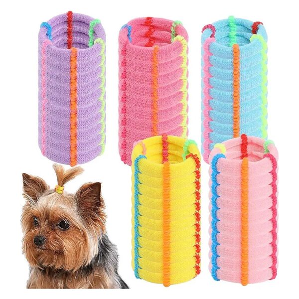 100 Pack Dog Hair Accessories Nylon Rubber Bands for Small Dogs