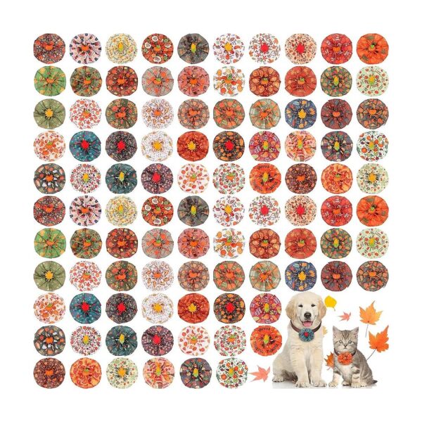 100 Pcs Thanksgiving Dog Collar Flowers Charms for Pet Owners