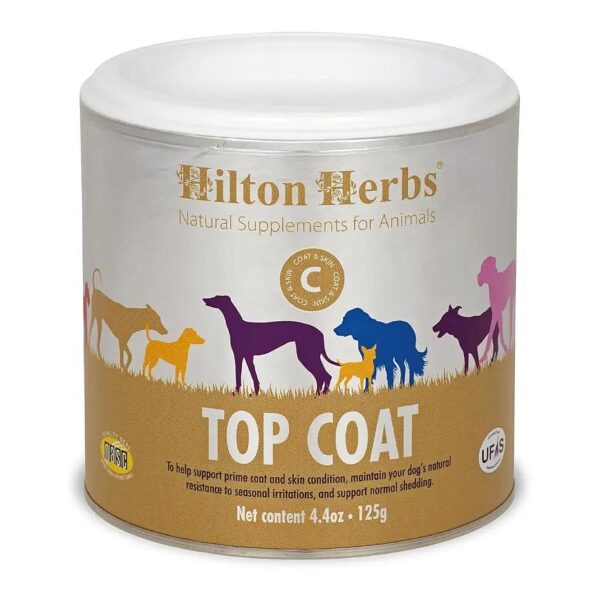 100 Pure Herbs Canine Top Coat Supplement for Skin and Coat Health 4 4 Oz Tub