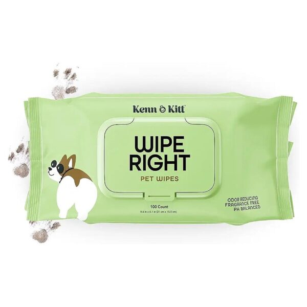 100-Count Unscented Dog Grooming Wipes for Face, Paws, and Ears