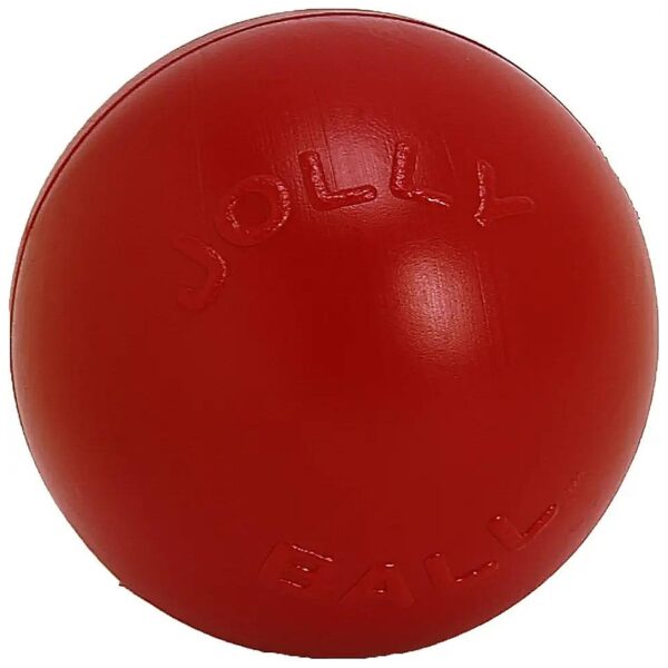 10-Inch Red Push-n-Play Ball Dog Toy for Senior Canines' Interactive Play