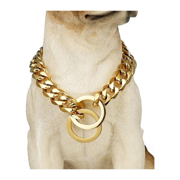 10MM/15MM Wide Stainless Steel Chain Collar for Small to Medium-Sized Dogs