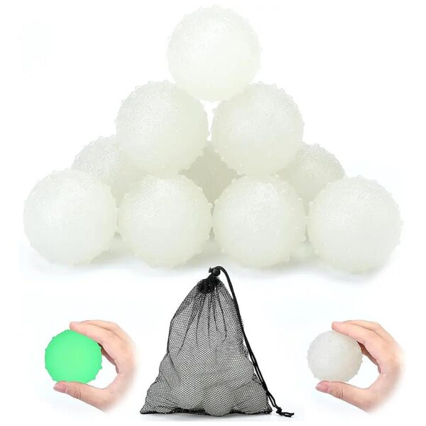 10-Pack Glow-in-the-Dark Rubber Dog Balls for Small and Medium Sized Pets