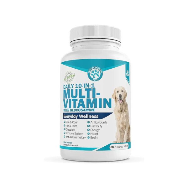 10-in-1 Multivitamin for Dogs with Glucosamine, D3, and MSM for Wellness