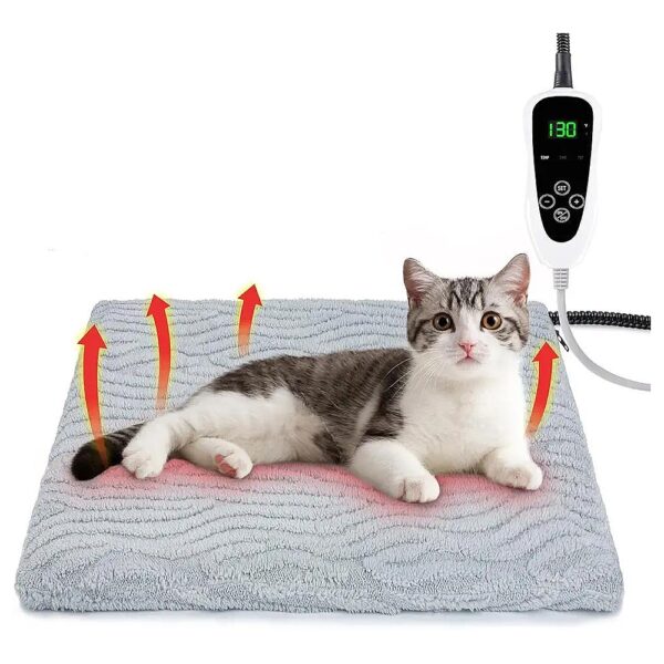 11-Level Temperature Adjustable Pet Heating Pad with Timer and Auto Shut Off