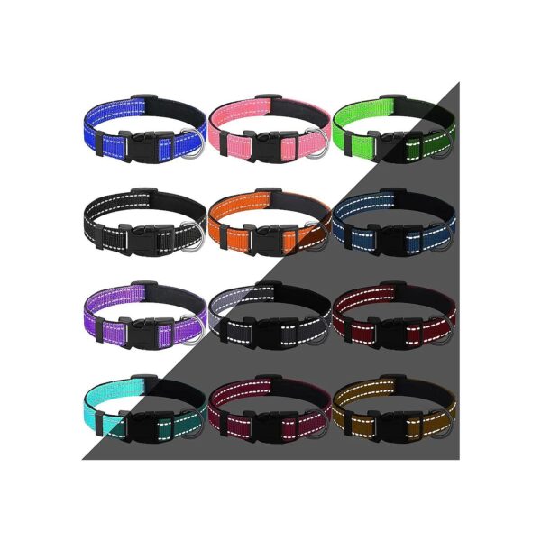 12 Pack Reflective Dog Collars with Soft Padded Necks for Pet Safety