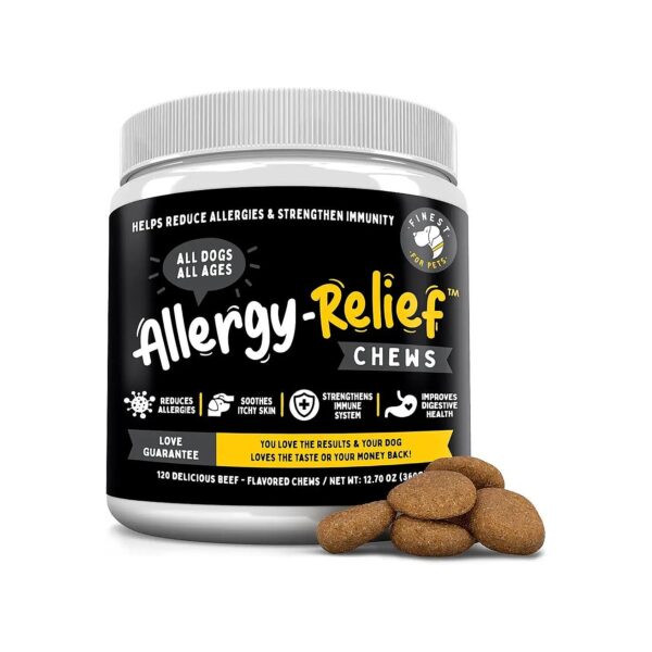 120 Soft Chews Allergy Relief for Dogs with Pumpkin and Probiotics