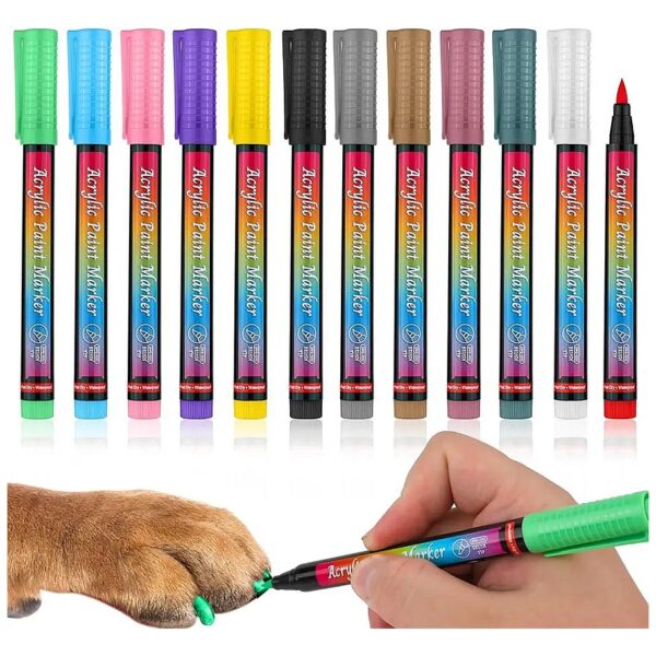 12-Color Dog Safe Nail Polish Set for Pet Nail Art Design Ideas