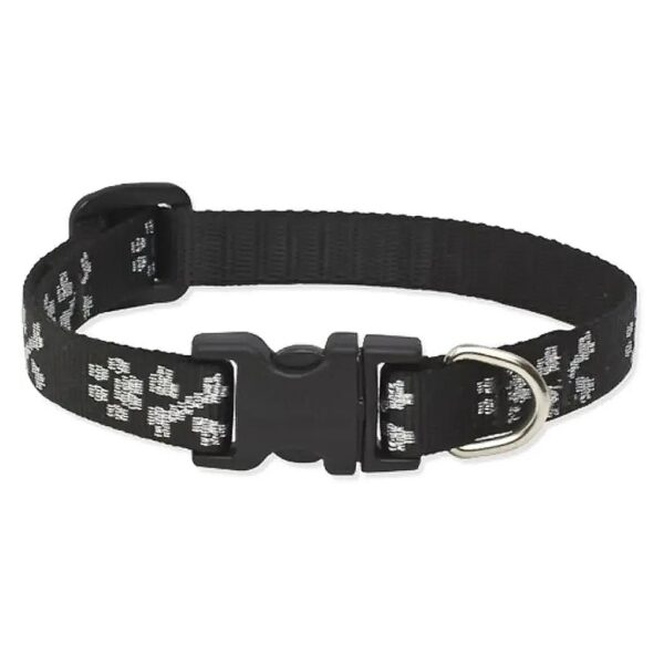 1/2-Inch Wide Adjustable Nylon Collar with Lil' Bling Bling Bonz Pattern for Small Dogs