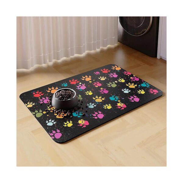 12"x19" Pet Feeding Mat for Food and Water Bowls with Waterproof Backing