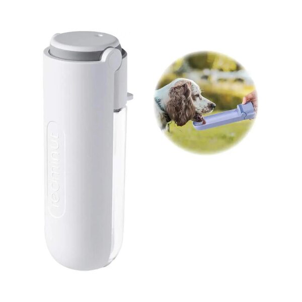 14 Oz White Portable Dog Water Bottle for Walking Hiking Travel