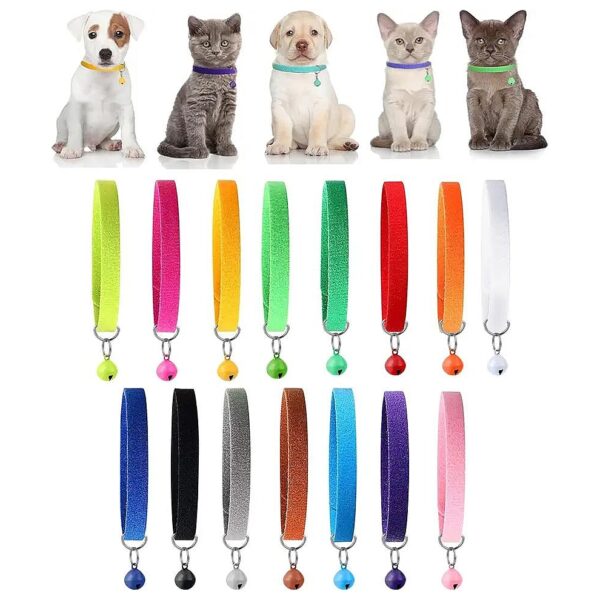 15 Color Assorted Puppy Collars with Adjustable Hook and Loop Closure