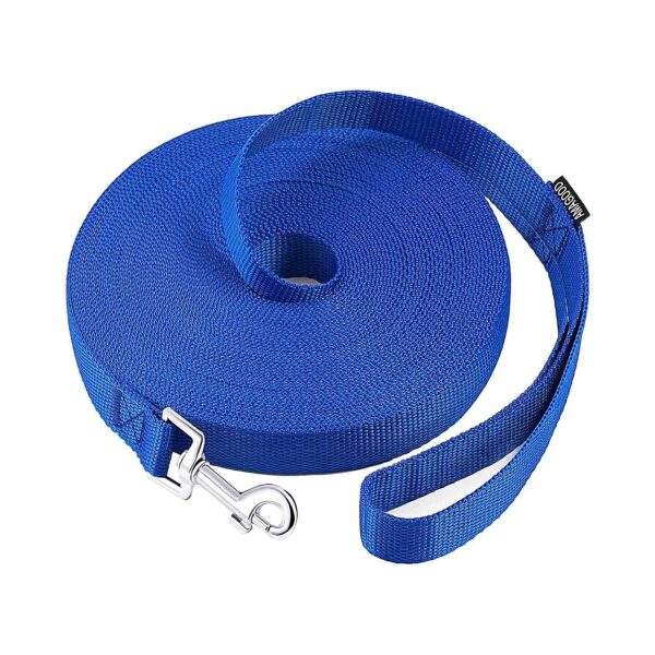 15ft to 50ft Dog Leash for Dog Training, Tie Out, and Play - Blue Polypropylene Material