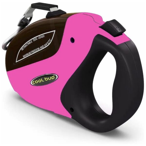 16ft Long, Heavy Duty Retractable Pink Dog Leash for Up to 110 lbs Dogs