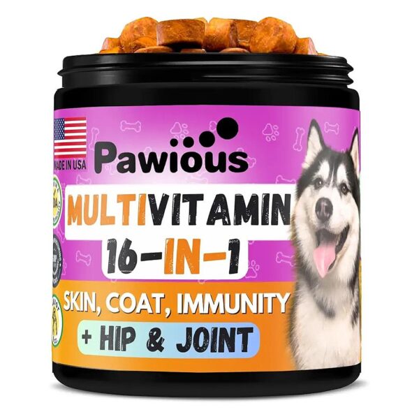 16-in-1 Dog Multivitamin with Probiotics and Omega-3 for Overall Health and Vitality