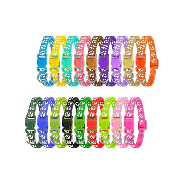 18 Pcs Puppy Collars Nylon Whelping Collars for Small Medium Dogs 17-26cm