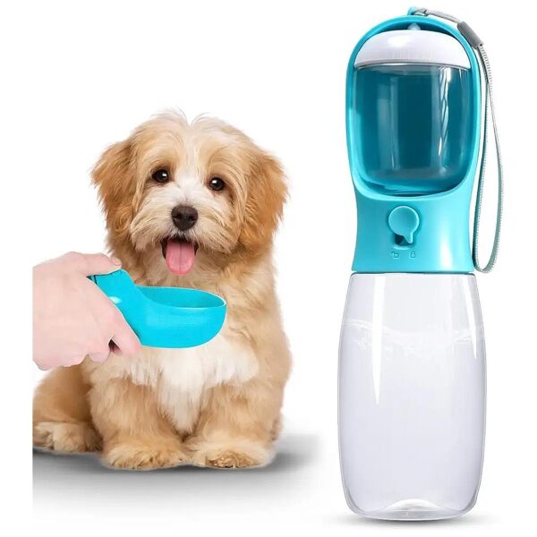 19oz Dog Water Bottle with Food Container for Hiking, Travel, and Walking