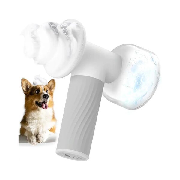 1-Click Bubble Bath Brush for Dogs with Easy Soap Dispenser