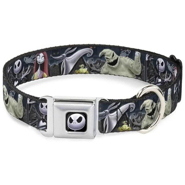 1-Inch Wide Dog Collar with Cemetery Scene 4-Character Group by Buckle-Down