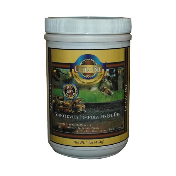 1-Pound Dry Bee Feed Canister for Convenient Storage and Feeding