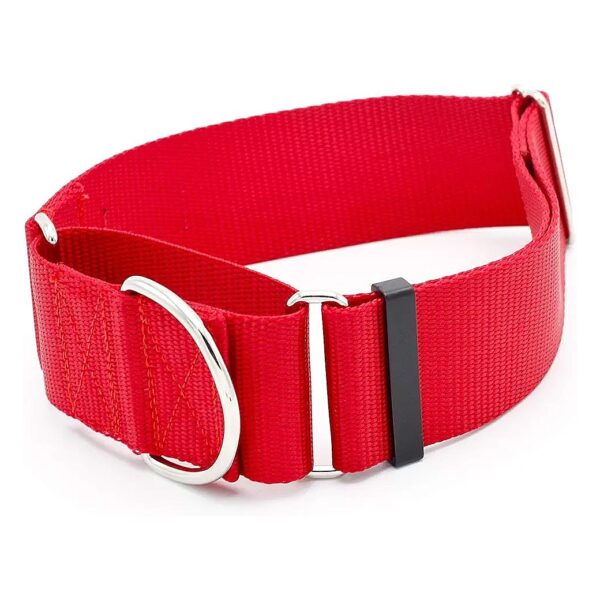 2 Inch Red Nylon Martingale Dog Collar for Large Breeds Heavy Duty