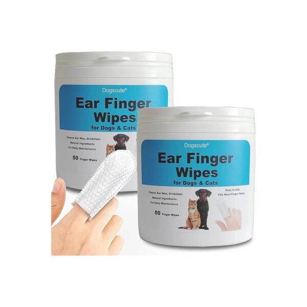 2 Pack Dog Ear Wipes for Daily Ear Cleaning and Odor Control