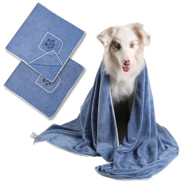 2 Pack Dog Towel Set with Hand Pockets for Multi-Use