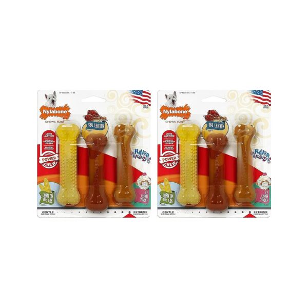 2 Pack Nylon Chew Toys in BBQ Chicken Corn Ice Cream Flavors