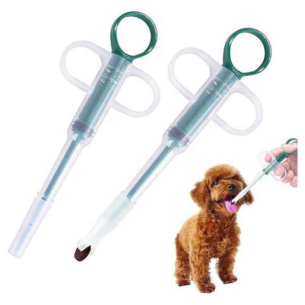 2 Pack Pet Tablet Syringe with 2 Soft Silicone Tips for Small Animals