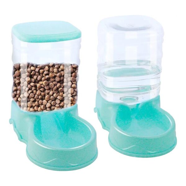 2 Pack Self Feeding Pet Food and Water Bowl Container System