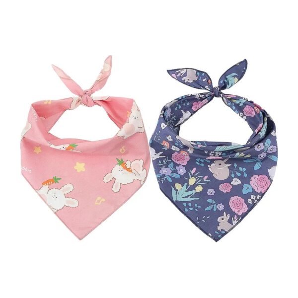 2 Pack Spring Easter Dog Bandanas for Warm Weather