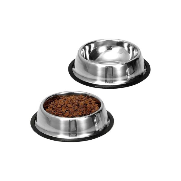 2 Pack Stainless Steel Pet Bowls for Dogs and Cats with Anti-Slip Design