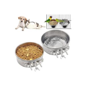 2 Pcs Food and Water Bowls for Small to Medium-Sized Pets with Hanging Design