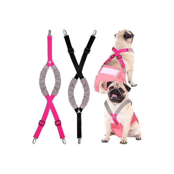 2 Piece Dog Diaper Suspenders for Small Medium and Large Dogs