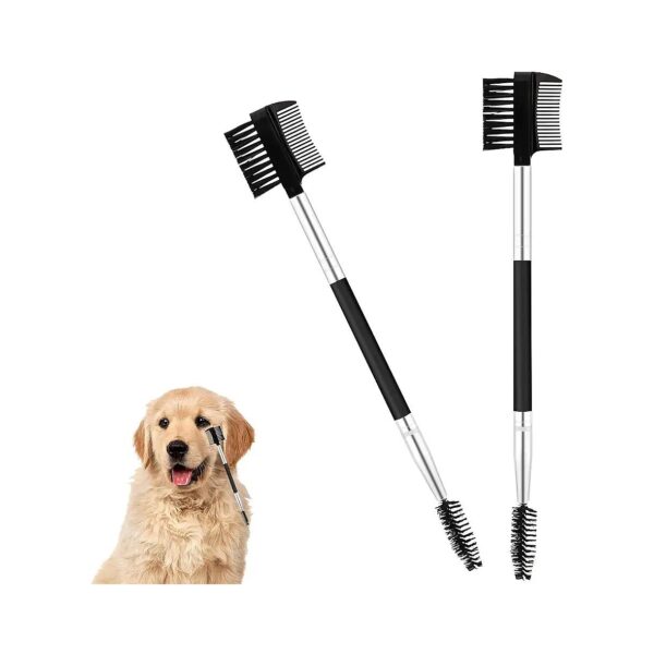 2 Pieces Dog Eye Comb with Soft Bristles for Pet Grooming Cleaning