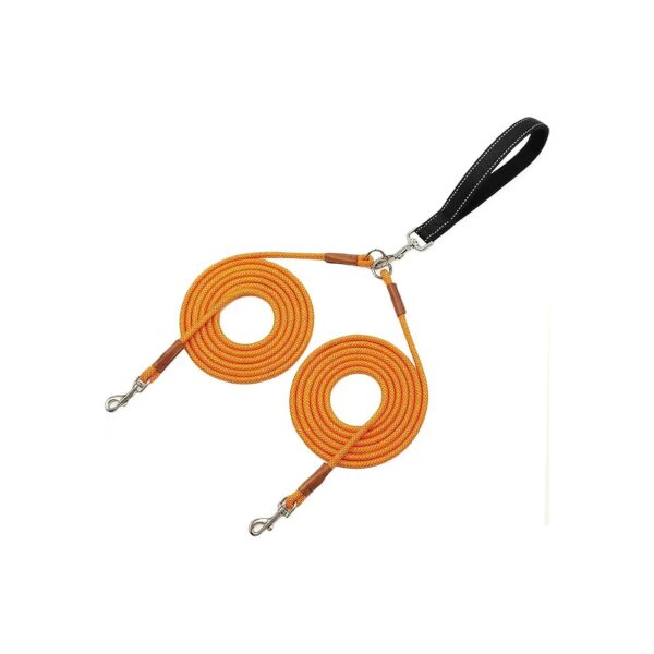 2 in 1 8FT Double Dog Leash with Reflective Handle for Small to Medium Dogs Outdoor Use