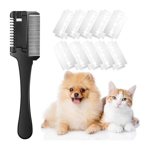 2 in 1 Pet Razor Comb for Dogs Cats with Adjustable Edge