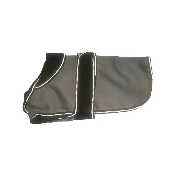 2 in 1 Removable Fleece Lightweight Dog Coat 18 Inch Grey Black Conversion