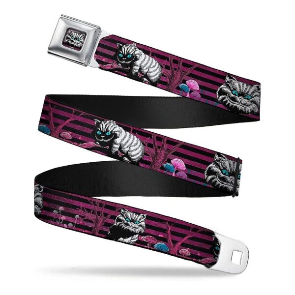 20 36 Inch Adjustable Length Purple Black White Cheshire Cat Pattern Seatbelt Belt