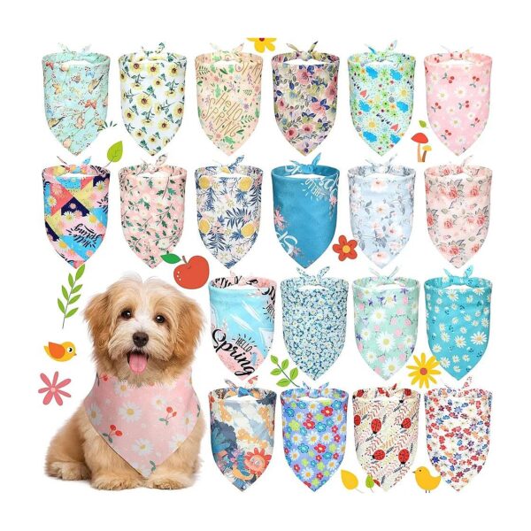 20 Pack Pet Scarf Accessories St Patrick's Day Easter Spring Holiday Dog Bandanas