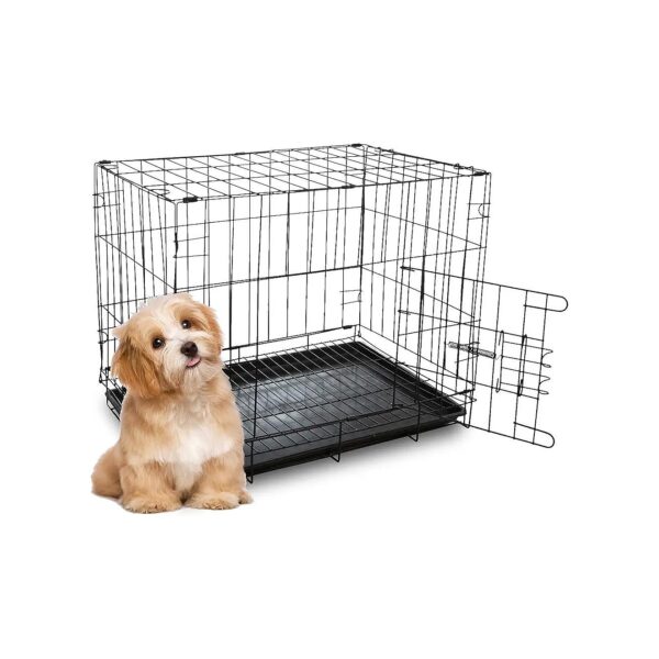 20L x 14W x 17H Inches Foldable Pet Crates in Black